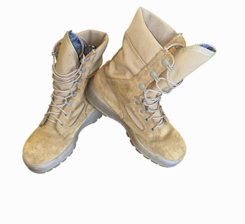 Belleville US Military Combat Boots Coyote Tan Suede Men’s Size 6.5R USA Made